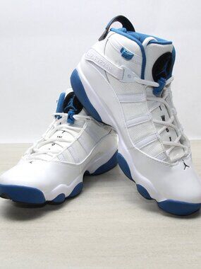 Men's Air Jordan 6 Rings White Dark Marina Blue 322992-114 Shoes Size 9.5